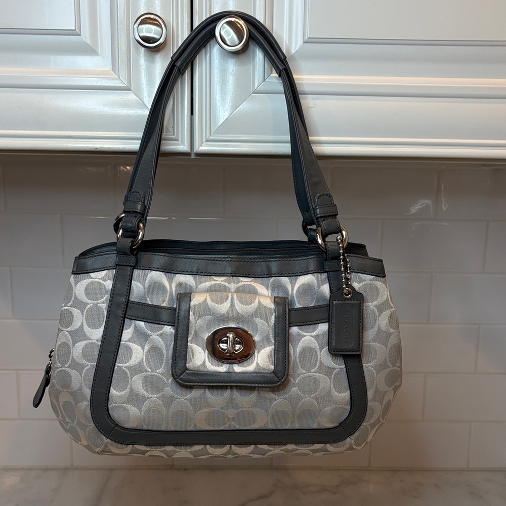 Coach Gray and Black Shoulder Bag